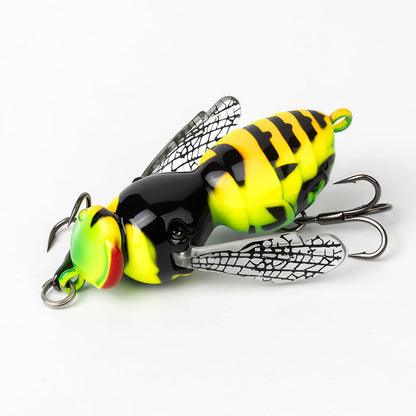 🐝 Bionic Wasp Crawl Bait - Topwater Micro Fishing Lure with Acoustic Noise Steel Balls for Bass & Pike Professional Anglers