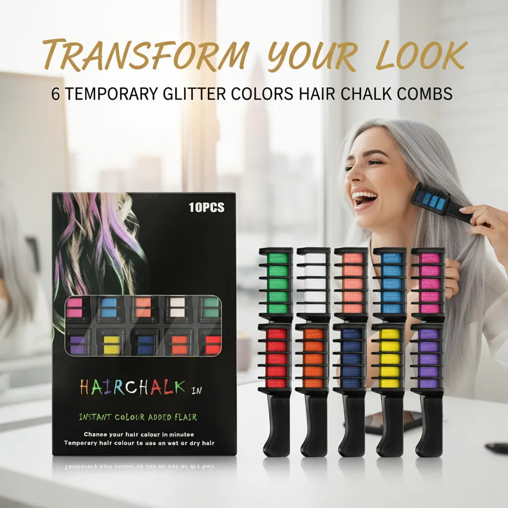 🎄🔥Festive Fun Hair Chalk Combs