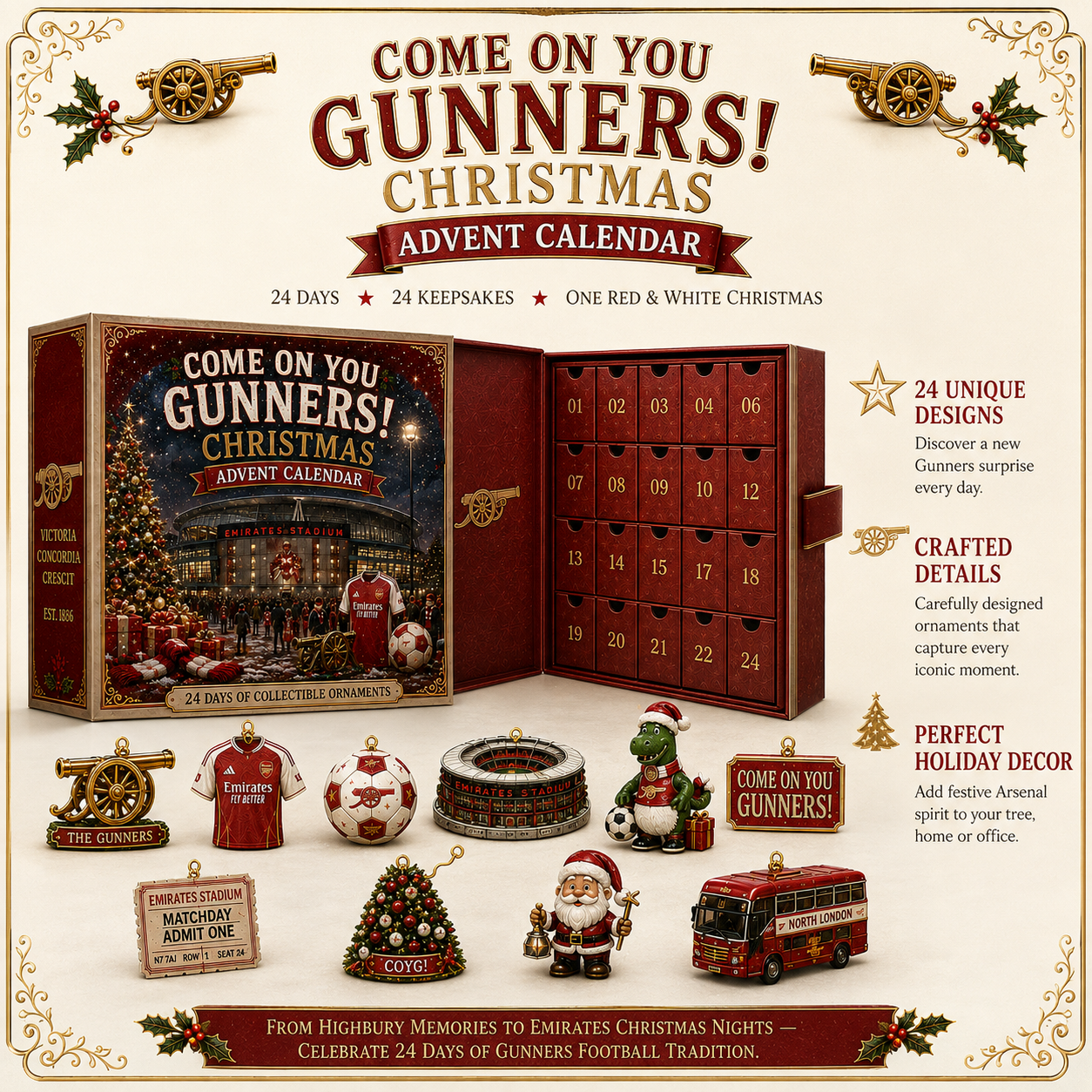🎄 Come On You Gunners! Football Christmas Advent Calendar