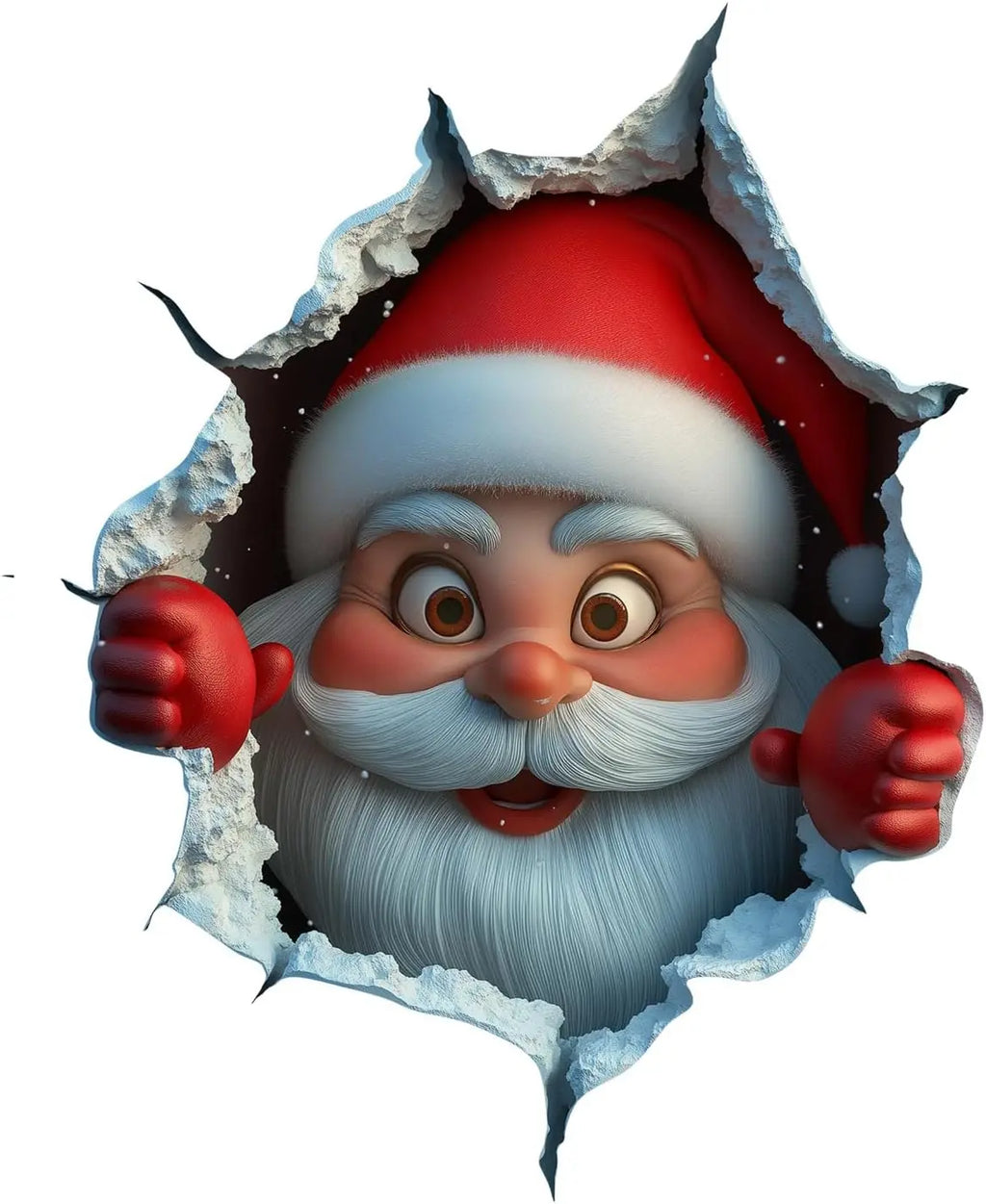 🔥LAST DAY 49% OFF🔥🎅3D Illusion Santa Face Vinyl Stickers – 🎄Easy Peel-and-Stick Holiday Wall Decals