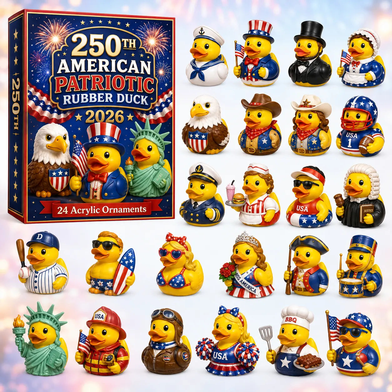 🎉 Limited Edition!🔥- 250th American Patriotic Rubber Duck Advent Calendar 2026