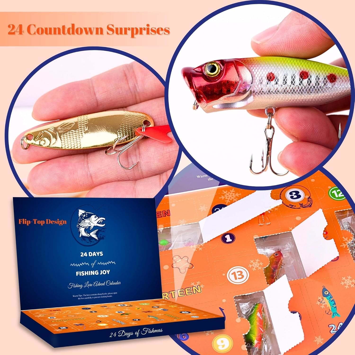 24-Piece Fishing Lure Kit Tackle Box Set