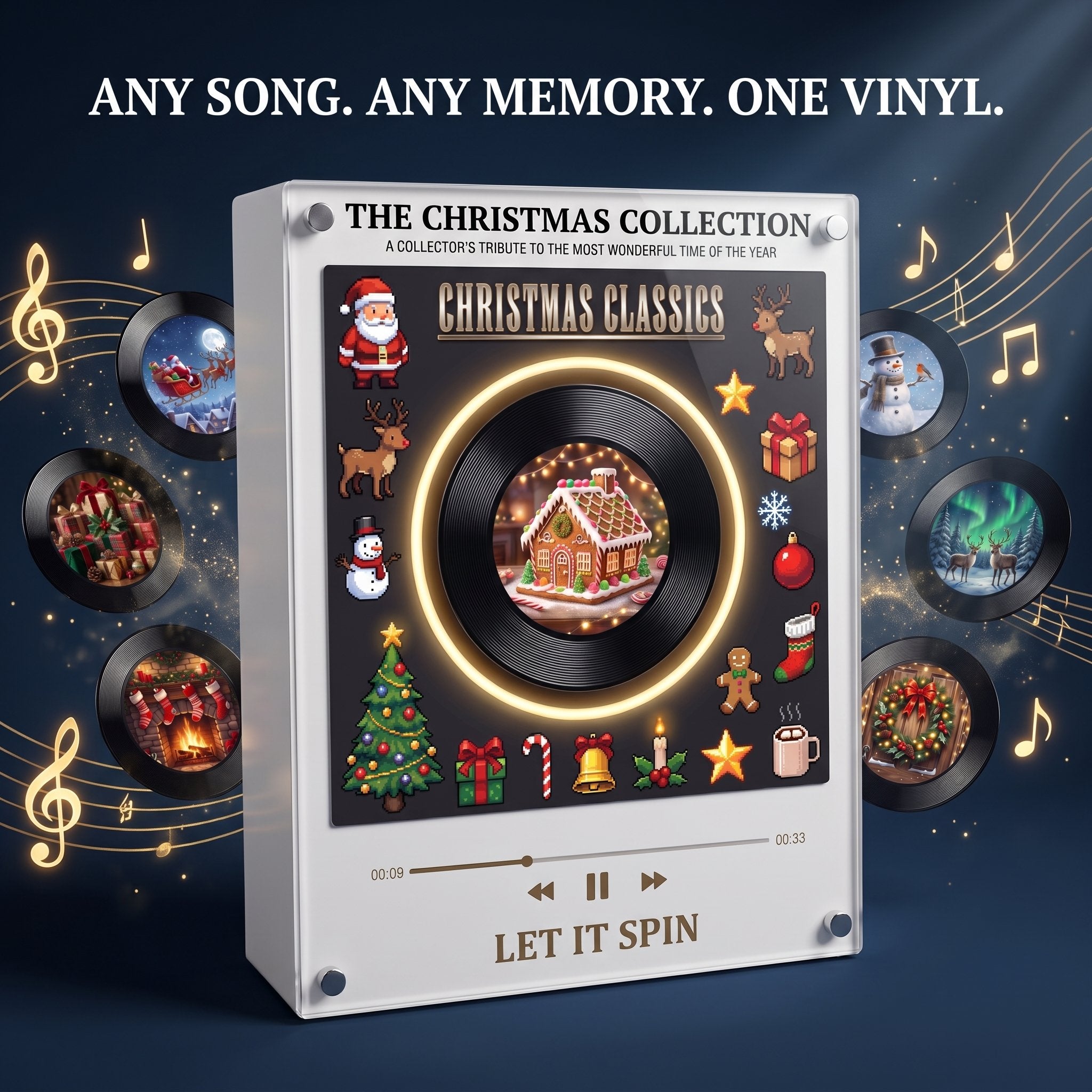 Magnetic Vinyl Music Frame for Christmas Home Decor