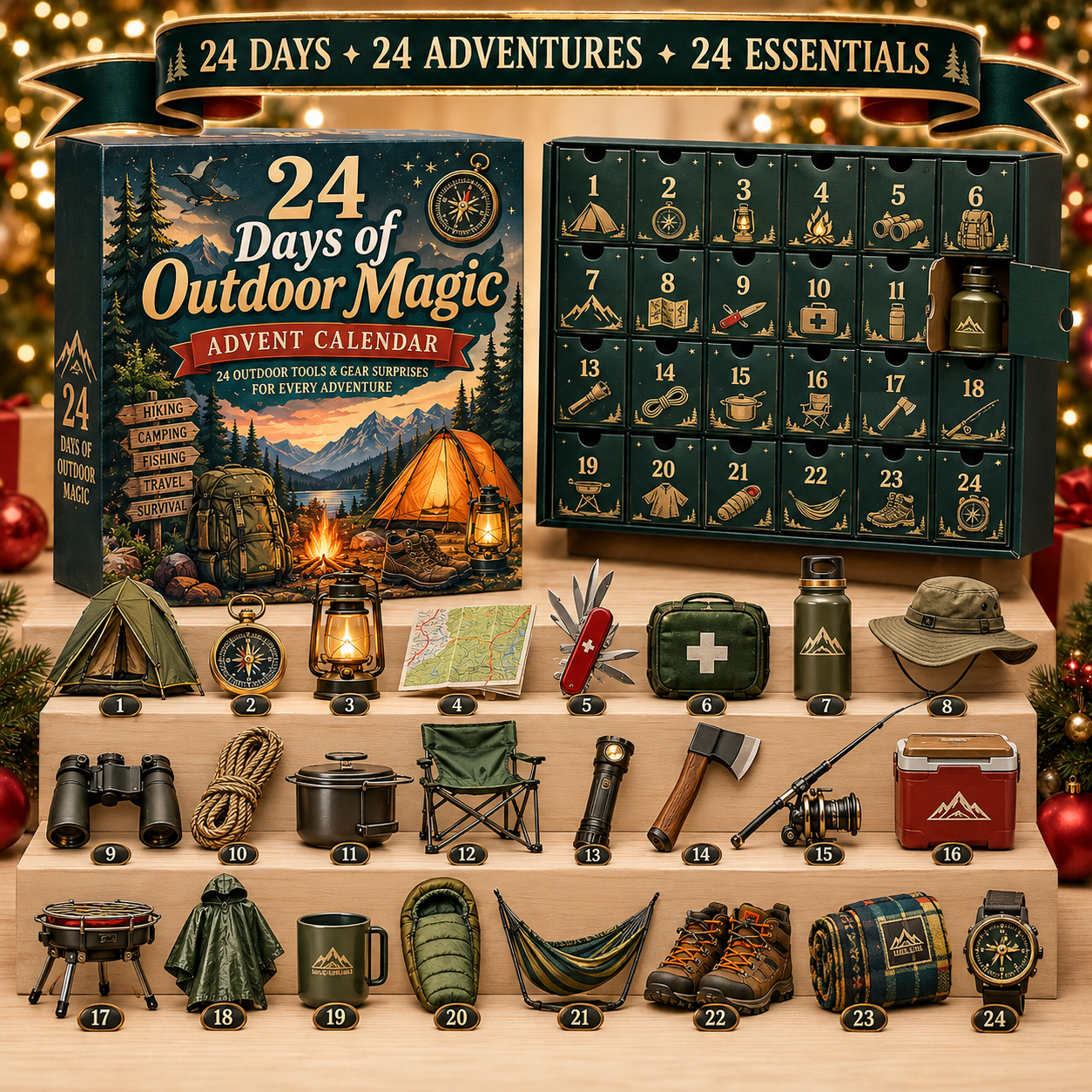 24 Days of outdoor tools Magic Advent Calendar – 24 Collectible Christmas outdoor tools Surprises