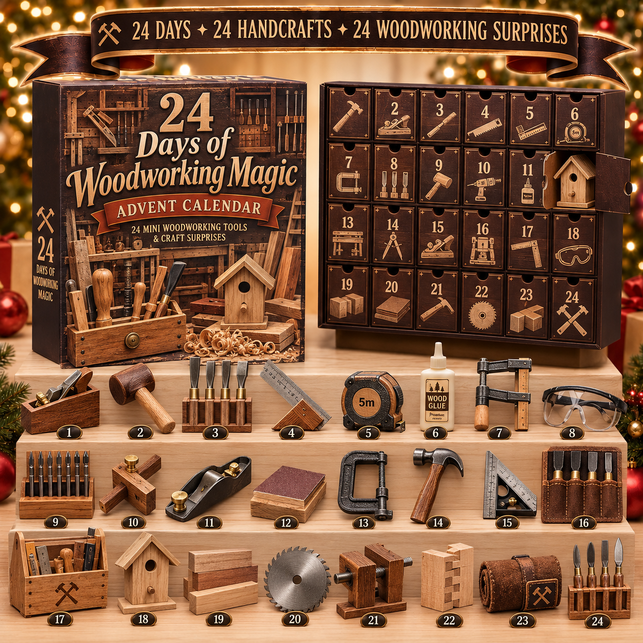 24 Days of Carpentry tools Magic Advent Calendar – 24 Collectible Christmas Carpentry tools Surprises