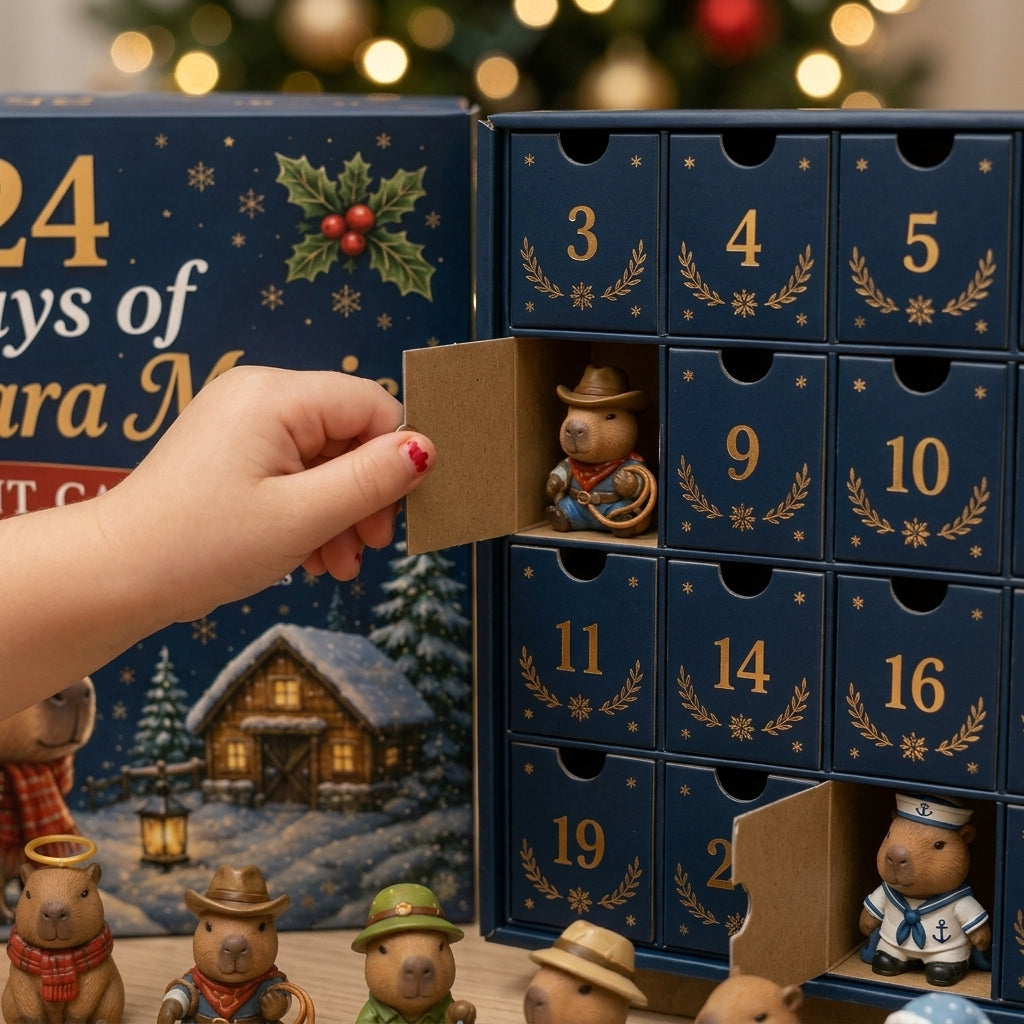 24 Days of Capybara Magic Advent Calendar – 24 Collectible Christmas Capybara Surprises