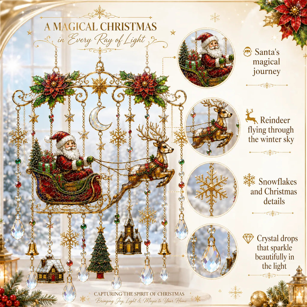 🔥🦌🎄Handmade Christmas Acrylic Window Hanging | ✨Bring Christmas Magic Home