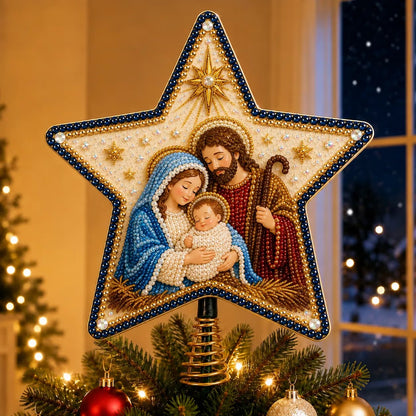 ⏳ Last Day 49% OFF – ✝️ Beginner-Friendly Christian Faith Pearl Diamond Art Christmas Tree Topper DIY Kit | Complete Set with Printed Base, Pearl & Crystal Pieces, Application Tools & Step-by-Step Guide Included 💕