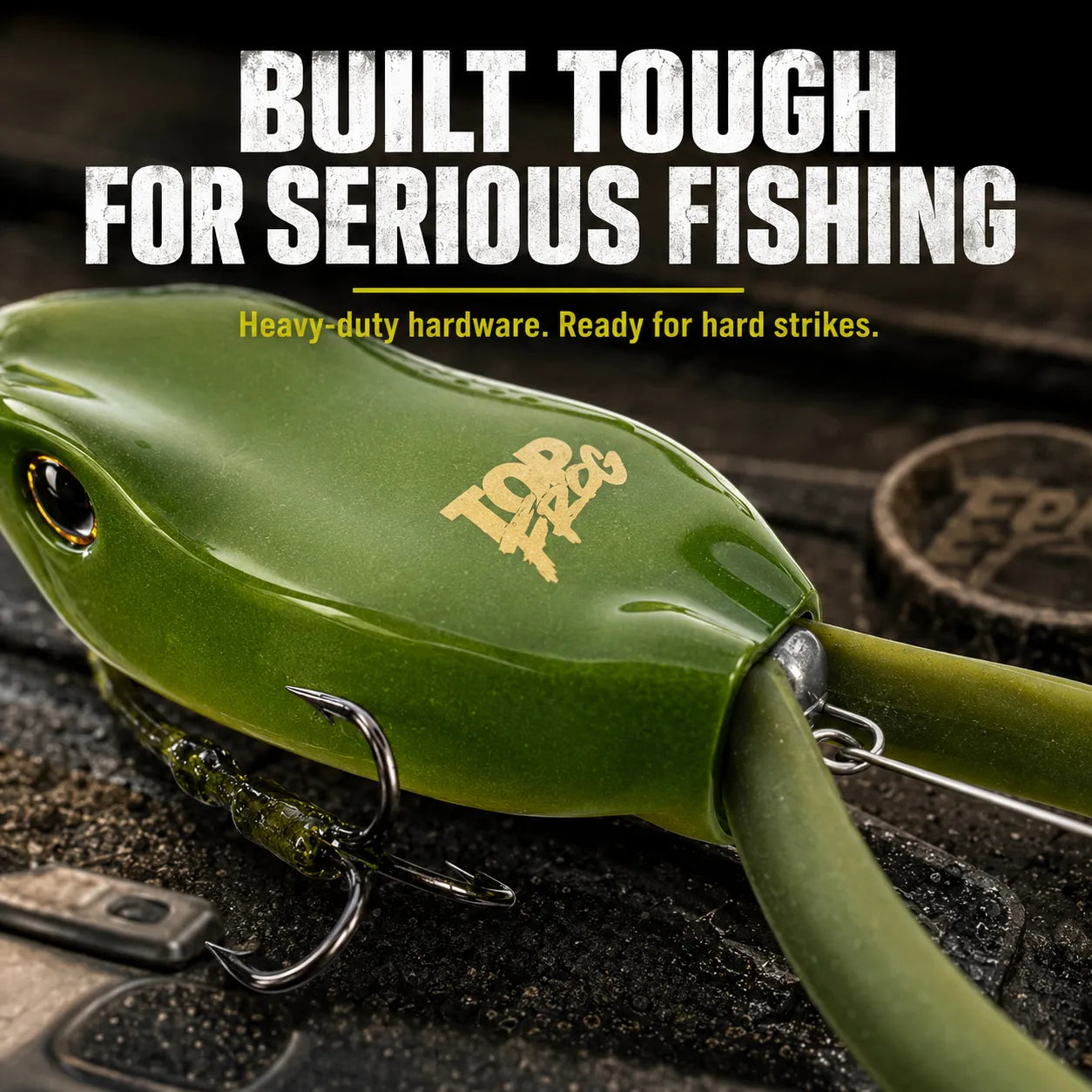 ⏳ Last Day 49% OFF – 🐸 Top Frog 6.5" Pre-Rigged Topwater Fishing Lure | Line-Thru Kicking-Leg Action, 1.2 oz Body & 100 lb Leader Included 🎣✨