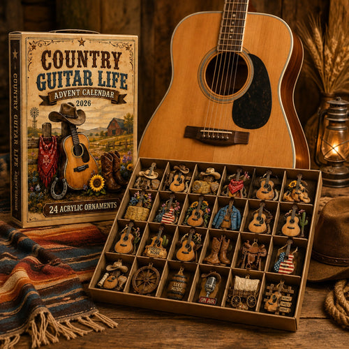 Country Guitar Life Advent Calendar 2026 - 24-Day Festive Countdown, Acrylic Charms Blind Box
