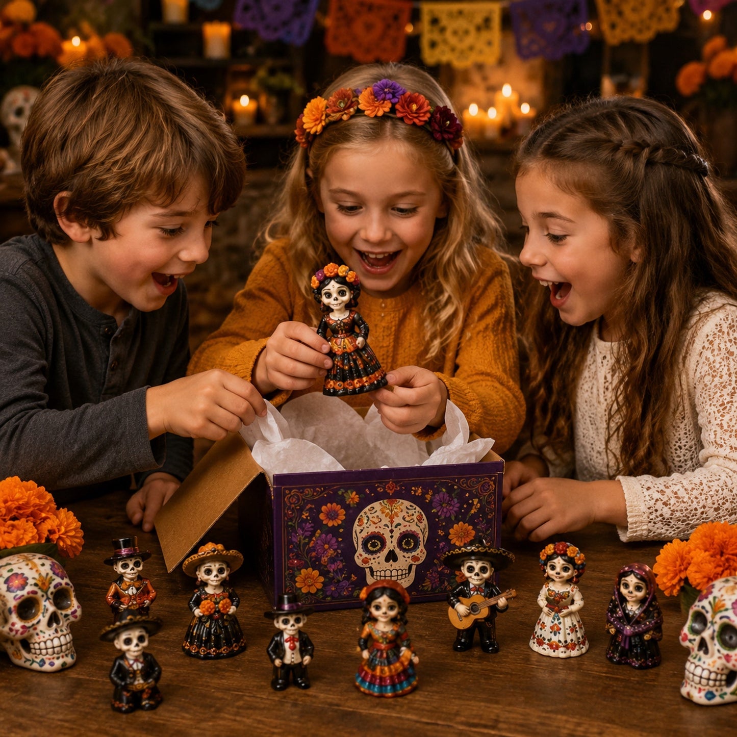 High-quality miniature model✨2026 Day of the Dead Advent Calendar – 24 Days of Mystery Collectible Figurines, Sugar Skull Characters & Festive Holiday Surprises