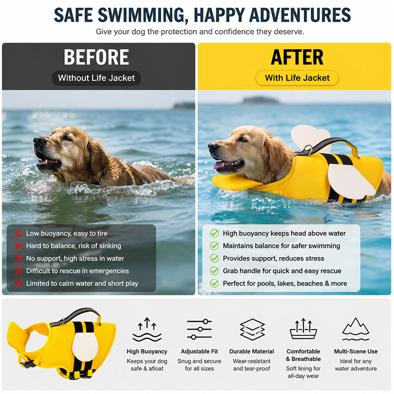 💥 LAST DAY 49% OFF🐶 -Paw-some Swim Gear – Animal-Shaped Life Jackets for Dogs & Cats🐱