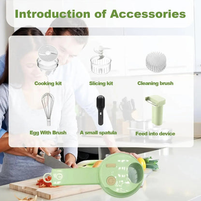4-in-1 Electric Vegetable Chopper – Wireless Mini Food Processor & Garlic Press