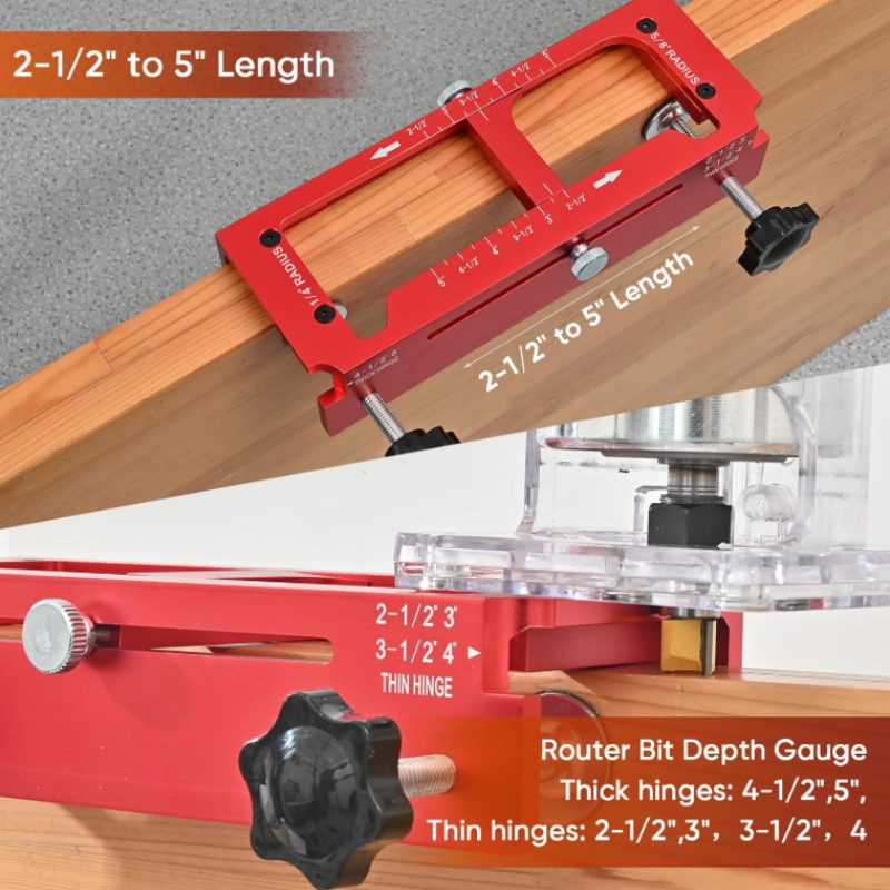 Adjustable Door Hinge Mortise Jig Kit
